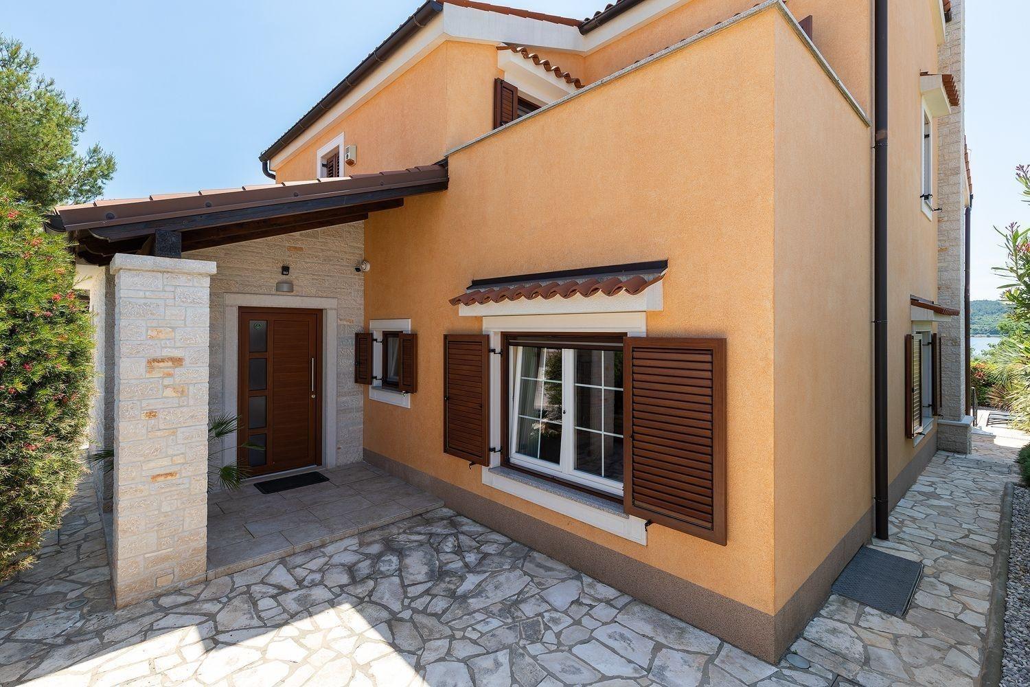 Ferienhaus In Pomer Mit Privatem Beheizten Pool Und Meerblick Exteriér fotografie